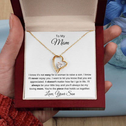 To Mom From Son - To Raise A Son - Forever Love Necklace
