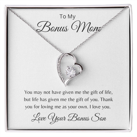 To Bonus Mom From Bonus Son - The Gift Of You - Forever Love Necklace