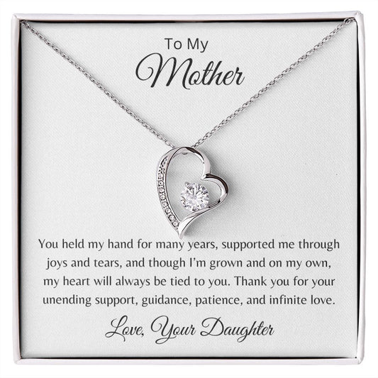 To Mom From Daughter - You Held My Hand - Forever Love Necklace