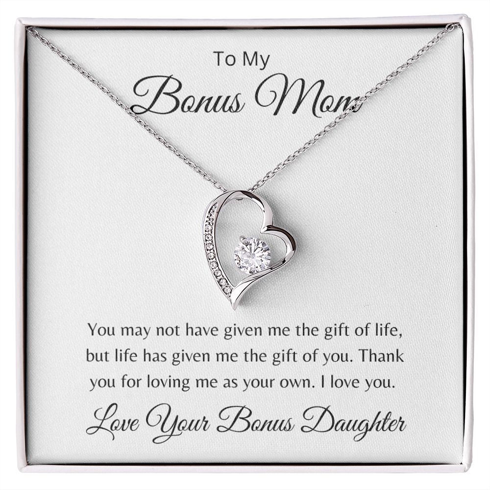 To Bonus Mom From Bonus Daughter - The Gift Of You - Forever Love Necklace