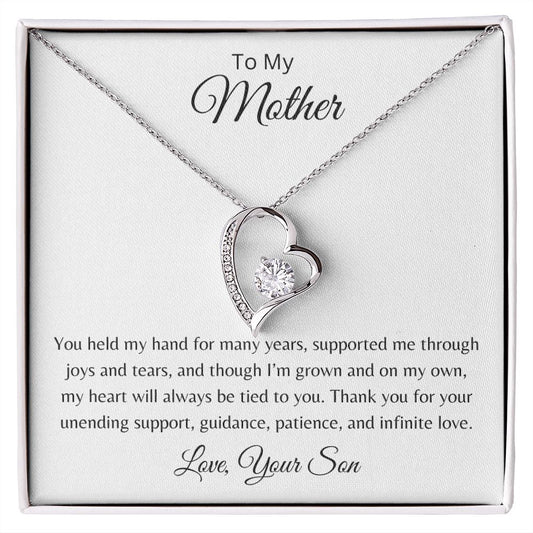To Mom From Son - You Held My Hand - Forever Love Necklaec