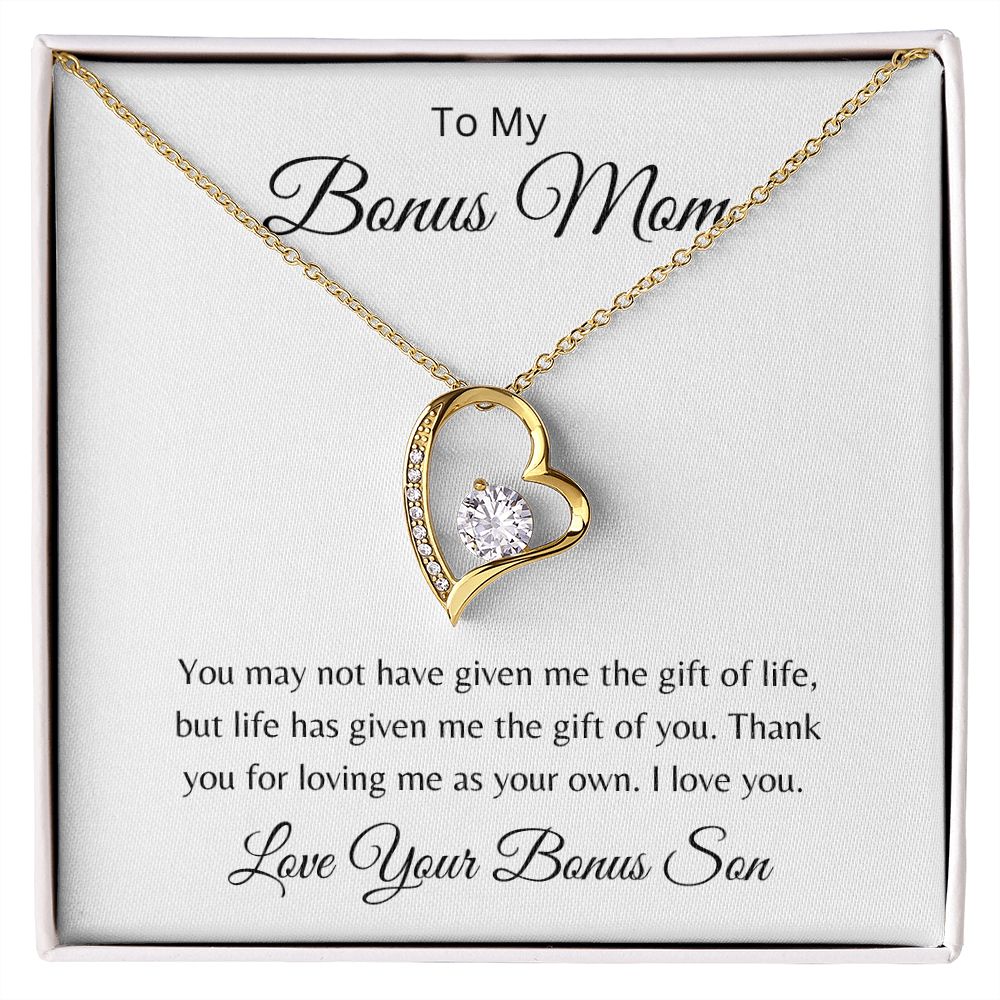 To Bonus Mom From Bonus Son - The Gift Of You - Forever Love Necklace