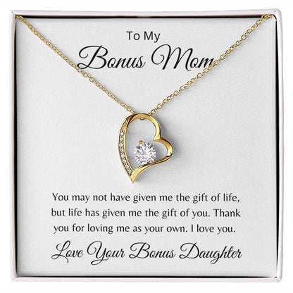 To Bonus Mom From Bonus Daughter - The Gift Of You - Forever Love Necklace