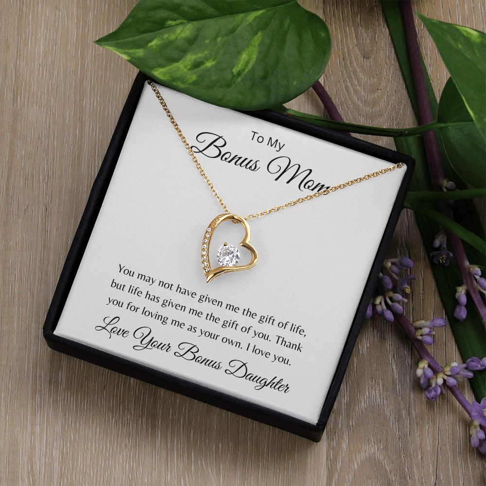 To Bonus Mom From Bonus Daughter - The Gift Of You - Forever Love Necklace