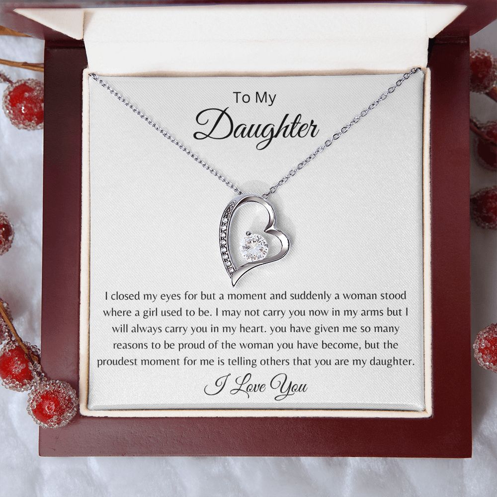 To My Daughter - Once a girl, now a woman - Forever love necklace