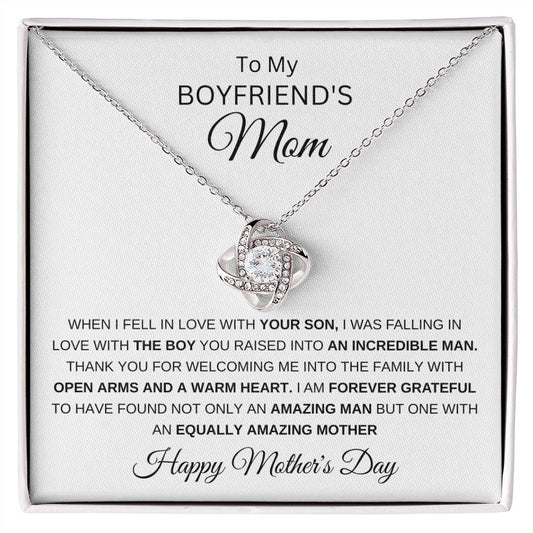 To My Boyfriend's Mom Mother's Day - When I fell in love with your son - Love knot necklace