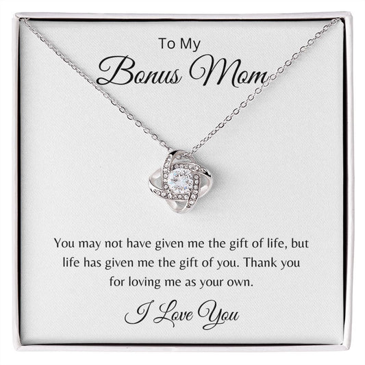 To My Bonus Mom - The gift of you - Love knot necklace