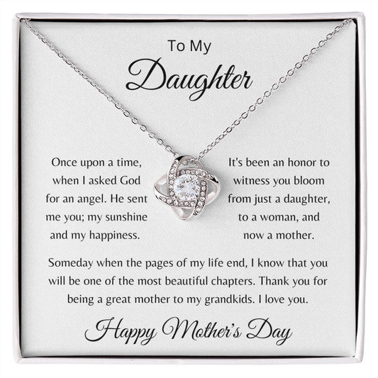 To My Daughter Mother's Day - To witness you bloom - Love knot necklace