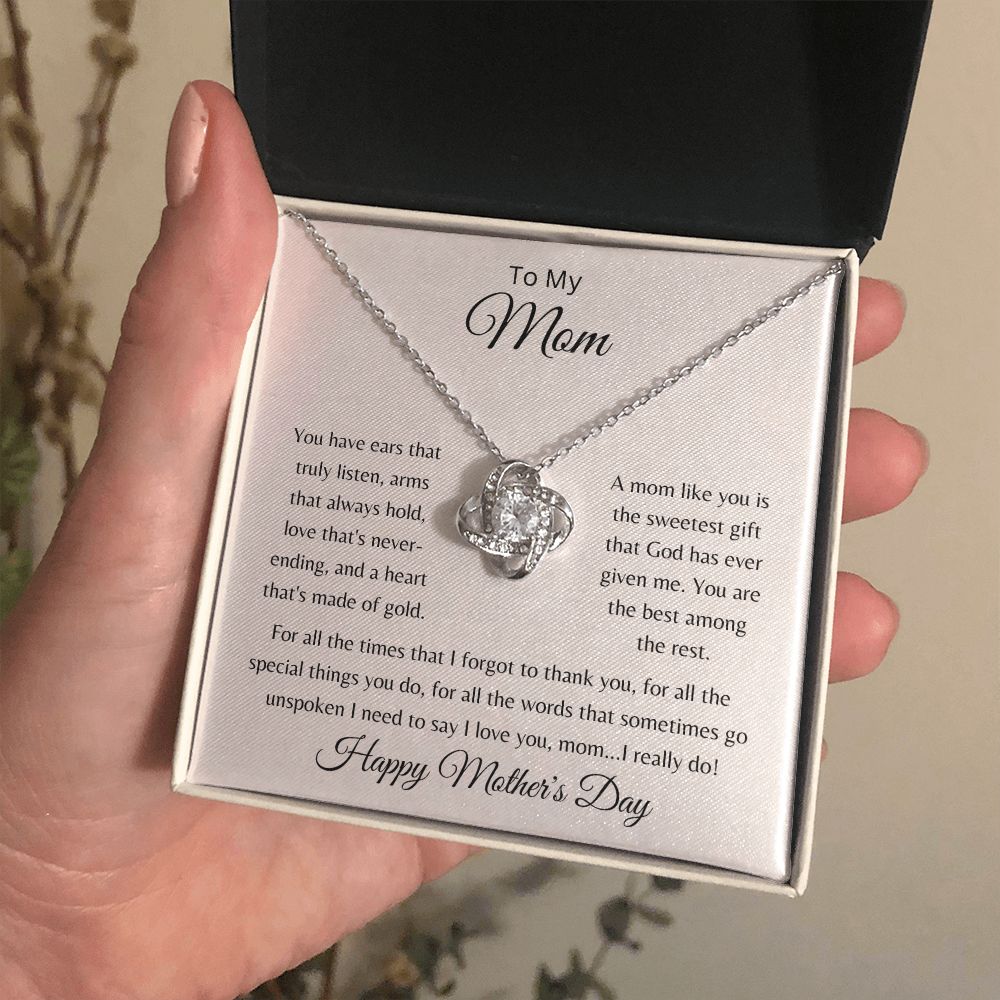 To My Mom Mother's Day - The sweetest gift - Love knot necklace