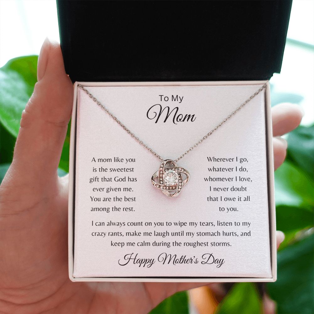 To My Mom Mother's Day - I can always count on you - Love knot necklace