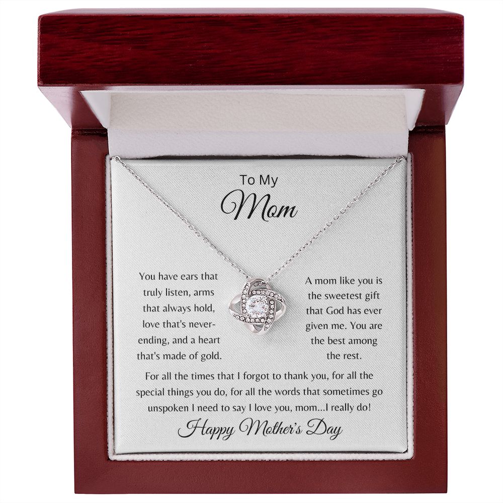 To My Mom Mother's Day - The sweetest gift - Love knot necklace