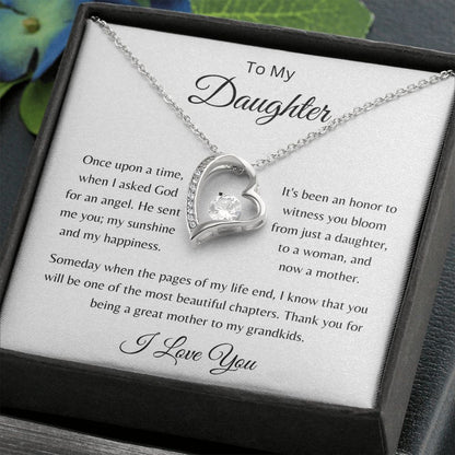 To My Daughter - When I asked God for an angel - Forever love necklace
