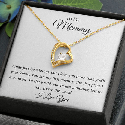 To Expecting Mom - Baby bump - Forever love necklace